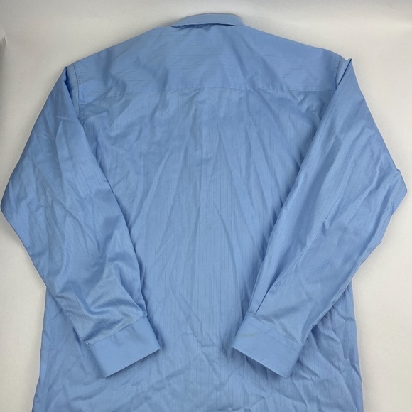 Kenneth Cole Reaction Button Up Shirt Mens Large 16 34/35 Blue Wrinkle Free - Picture 9 of 9
